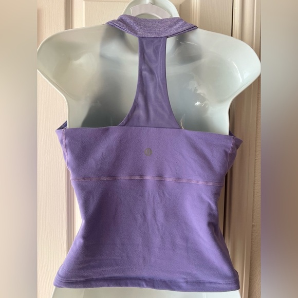 Lululemon Womens 10 Athletic Tank Top Purple Stretch Built In Bra Athletic Fit - Picture 4 of 6